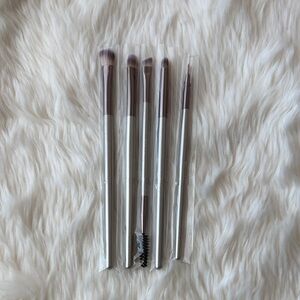 Elegant Silver and Brown Makeup Brush Set